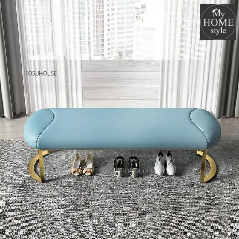 Luxury Nordic 3 Seater Stool With Light Steel Stand - 1216 - myhomestyle.pk