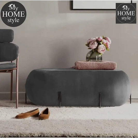 Luxury Ottoman Stool With Steel Legs - 1027 - myhomestyle.pk