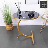 Luxury Round Side Steel Table -827 - myhomestyle.pk
