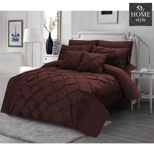 Luxury Sateen Pintuck & Pleated Duvet Set Terra Cotta - myhomestyle.pk