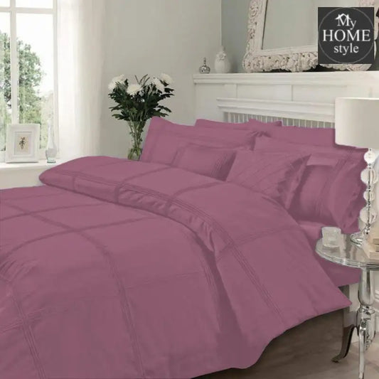 Luxury Sateen Pleated Duvet Set Tea Pink - myhomestyle.pk