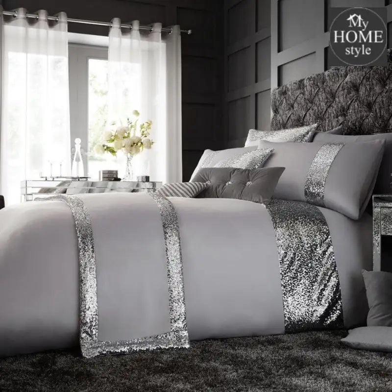 Luxury Sequin Fancy Bridal Set with Quilt filling (12 PIECES) Get Free Runner - myhomestyle.pk
