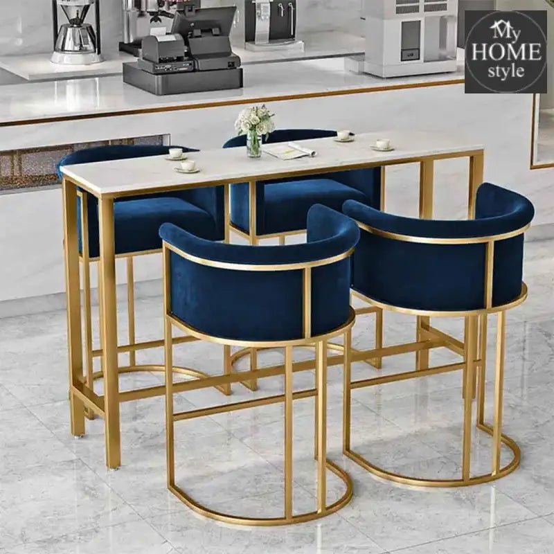 Luxury Space Saver Dining Table Chairs Pcs 1169 Navy Blue