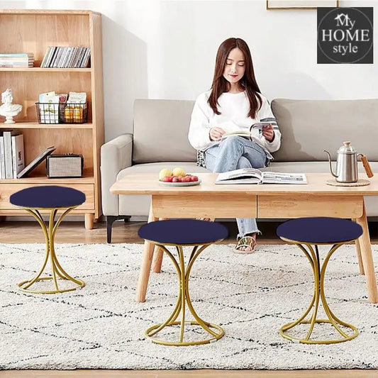 Luxury Stool With Steel Legs Large - 608 - myhomestyle.pk