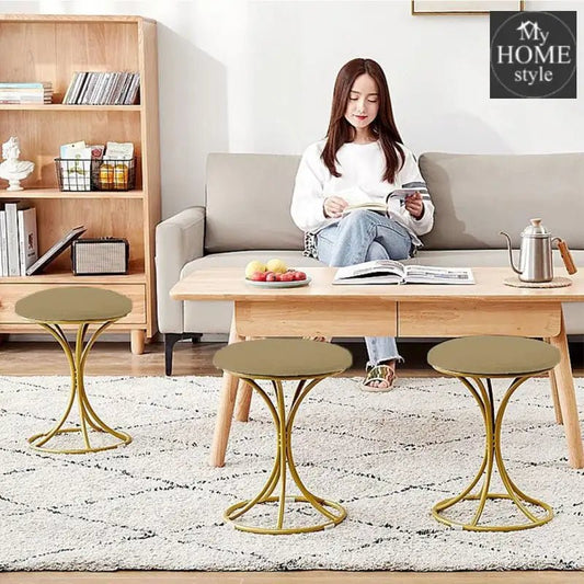 Luxury Stool With Steel Legs Large - 612 - myhomestyle.pk