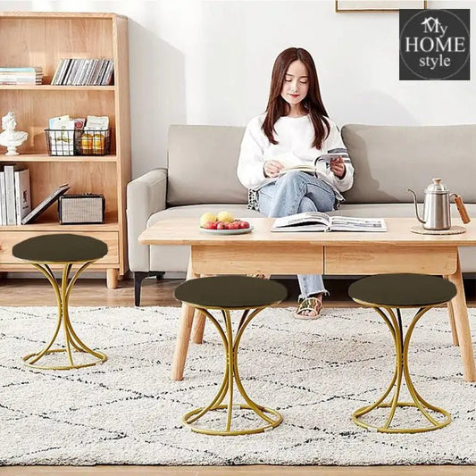 Luxury Stool With Steel Legs Large - 613 - myhomestyle.pk