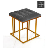 Luxury Velvet Square Stool With Steel Stand -910 - myhomestyle.pk