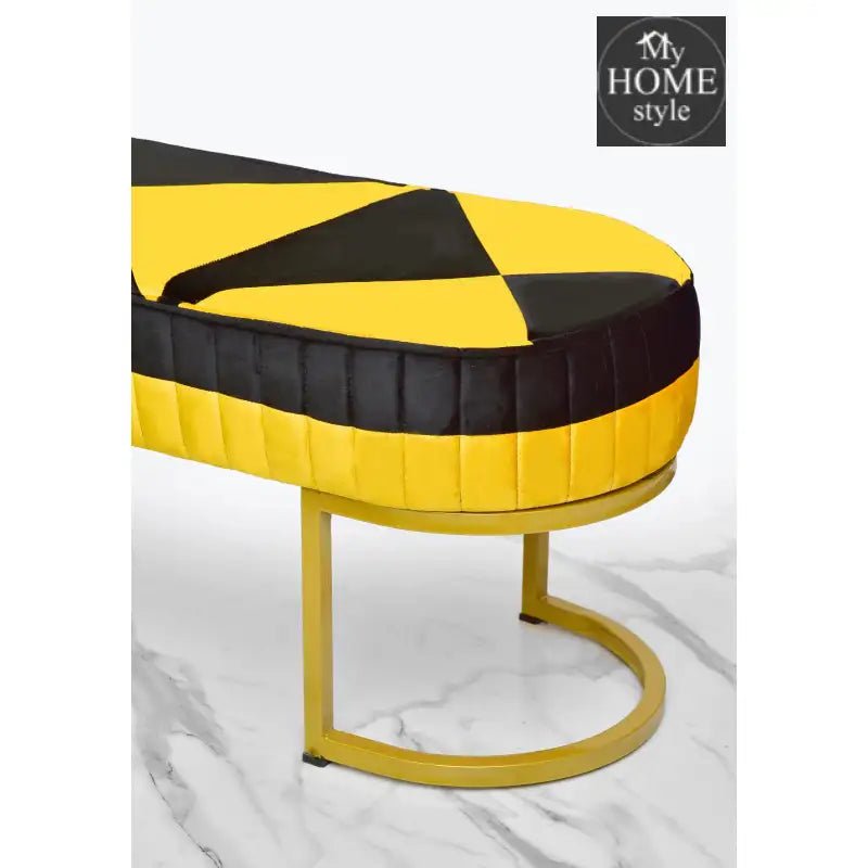 Luxury Velvet Wooden stool 3 Seater With Steel Stand - 1257 - myhomestyle.pk