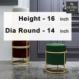 Luxury Wooden Round stool With Steel Stand -319 - myhomestyle.pk