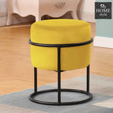 Luxury Wooden Round stool With Steel Stand -339 - myhomestyle.pk