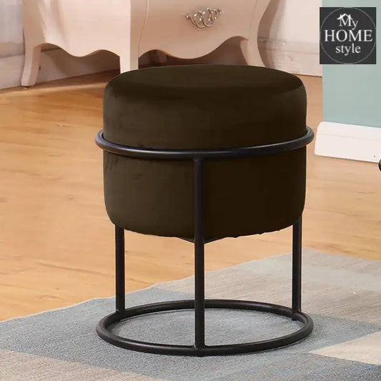 Luxury Wooden Round stool With Steel Stand -340 - myhomestyle.pk