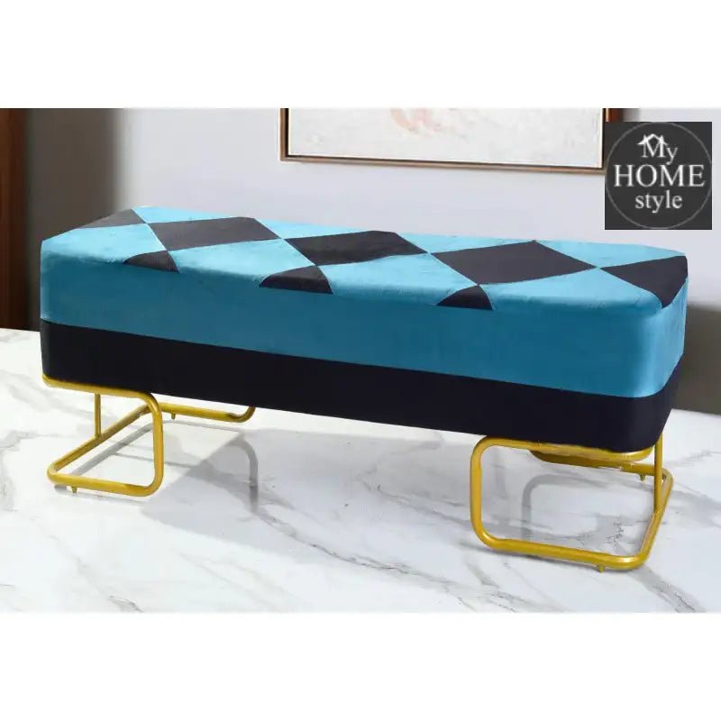 Luxury Wooden stool 3 Seater Printed With Steel Stand - 1171 - myhomestyle.pk