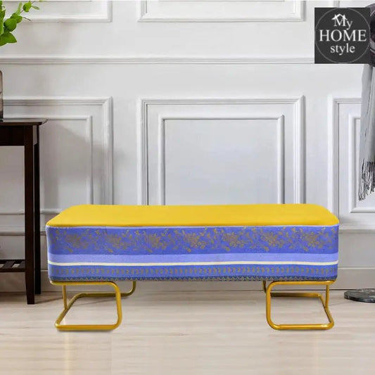 Luxury Wooden stool 3 Seater Printed With Steel Stand - 1172 - myhomestyle.pk