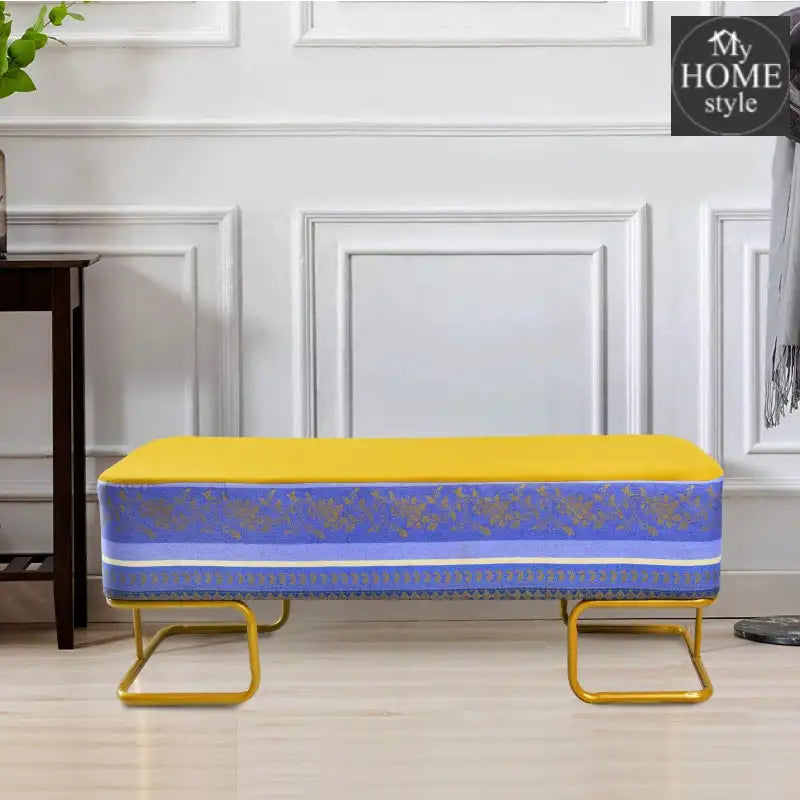 Luxury Wooden stool 3 Seater Printed With Steel Stand -1172 - myhomestyle.pk