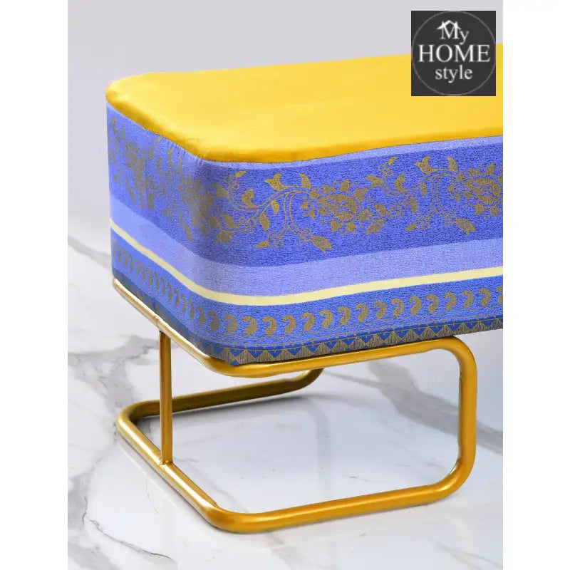 Luxury Wooden stool 3 Seater Printed With Steel Stand -1172 - myhomestyle.pk