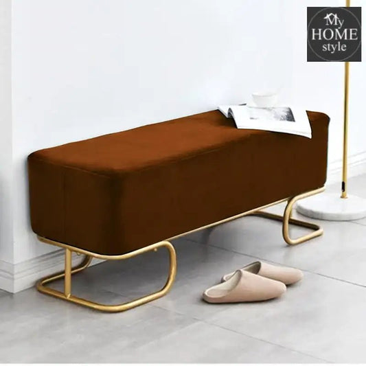 Luxury Wooden stool 3 Seater With Steel Stand - 324 - myhomestyle.pk