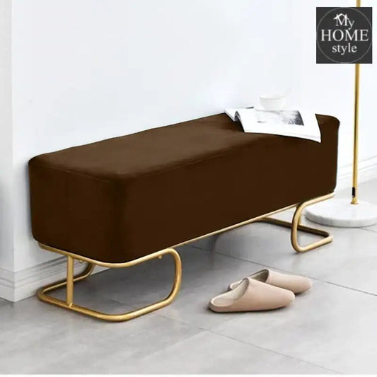 Luxury Wooden stool 3 Seater With Steel Stand - 328 - myhomestyle.pk