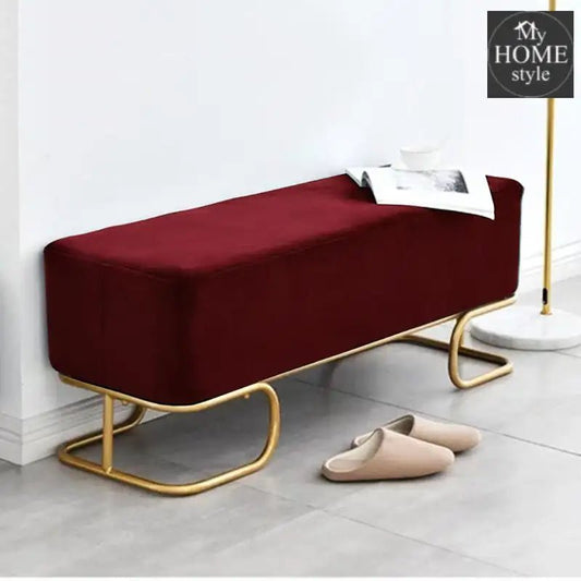 Luxury Wooden stool 3 Seater With Steel Stand - 329 - myhomestyle.pk