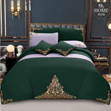 Mariana Centered Embroidered Motif Duvet Cover Set Green - myhomestyle.pk