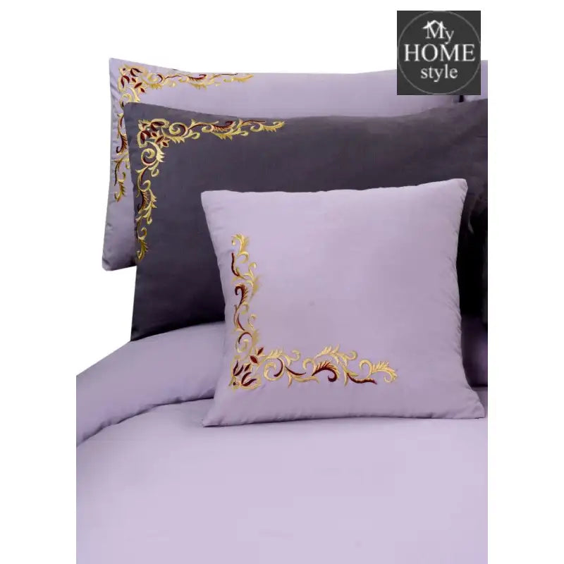 Mariana Centered Embroidered Motif Duvet Cover Set Light Purple - myhomestyle.pk