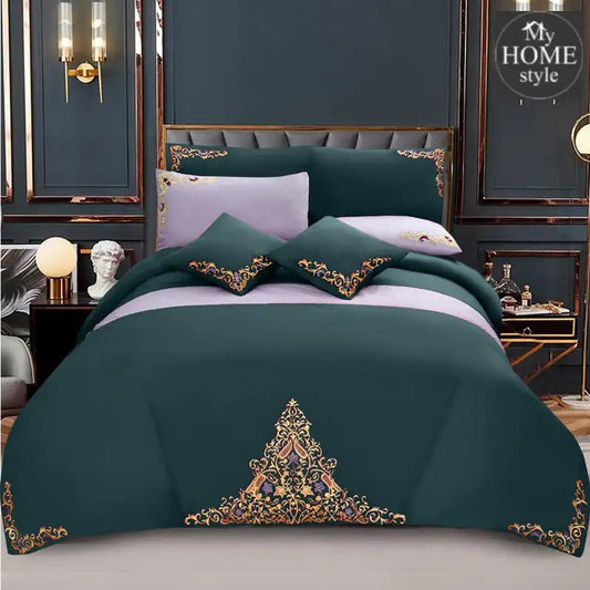 Mariana Centered Embroidered Motif Duvet Cover Set Zink - myhomestyle.pk