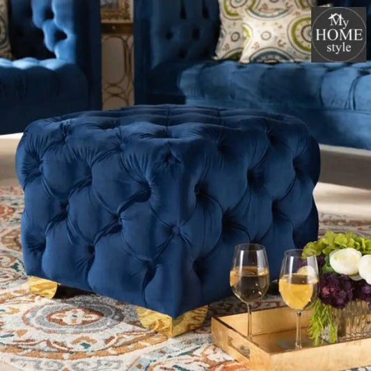 Modern Square Shape Fabric Tufted Foot Stool Ottoman - 1227 - myhomestyle.pk