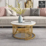 Nordic Luxury Sofa Coffee Tables Living Room Furniture Simple Modern Small Apartment Round Tea Table Balcony Hotel Side Table - 1266 - myhomestyle.pk