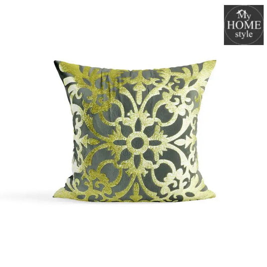 PACK OF 2 VELVET GREY CUSHION COVER WITH GOLDEN MOTIF - myhomestyle.pk