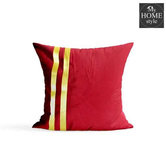 PACK OF 2 VELVET RED CUSHION COVER WITH GOLDEN STRIPES - myhomestyle.pk