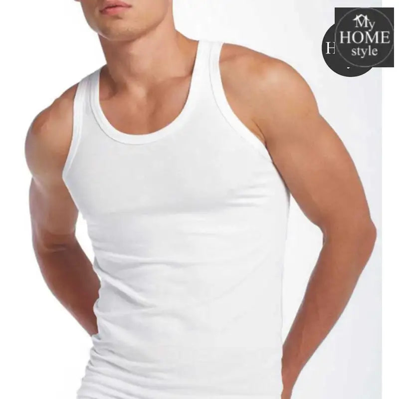 Pack Of 3 Cotton Vests White - myhomestyle.pk