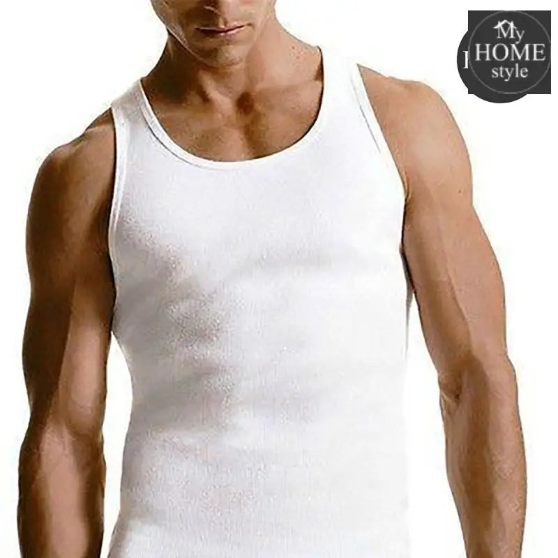 Pack Of 3 Cotton Vests White - myhomestyle.pk
