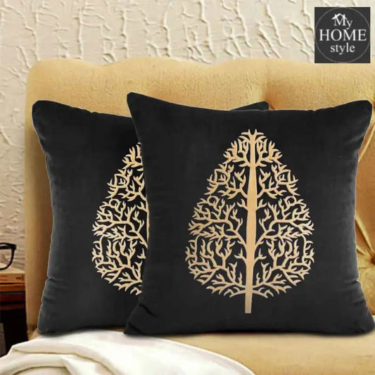 PAIR OF LUXURY CUSHION COVER BLACK - myhomestyle.pk