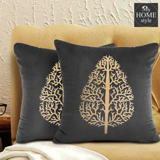 PAIR OF LUXURY CUSHION COVER GRAY - myhomestyle.pk