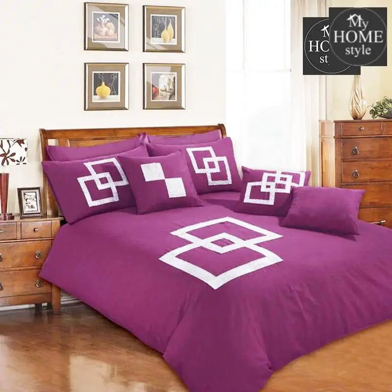 Sequenced Passion Purple Duvet set 9 Pieces set King size - myhomestyle.pk