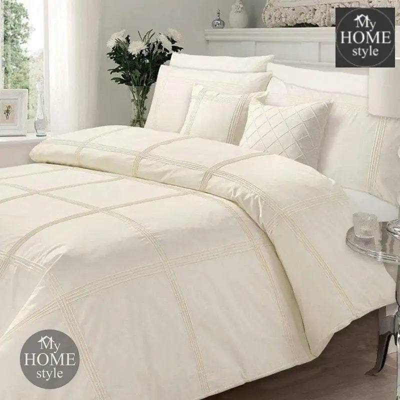Pleated Duvet Set in Cream Color - myhomestyle.pk