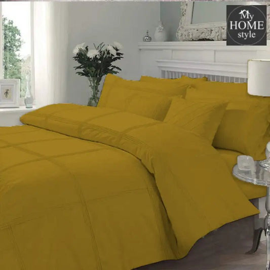 Pleated Duvet Set in Mustard Color - myhomestyle.pk