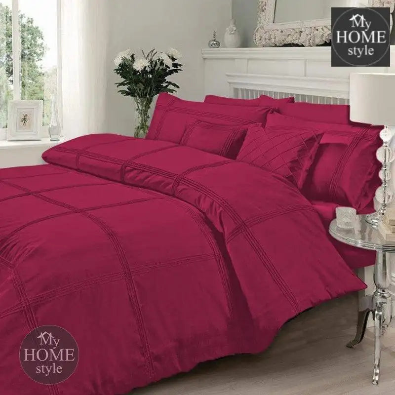 Pleated Duvet Set in Shocking Pink Color - myhomestyle.pk