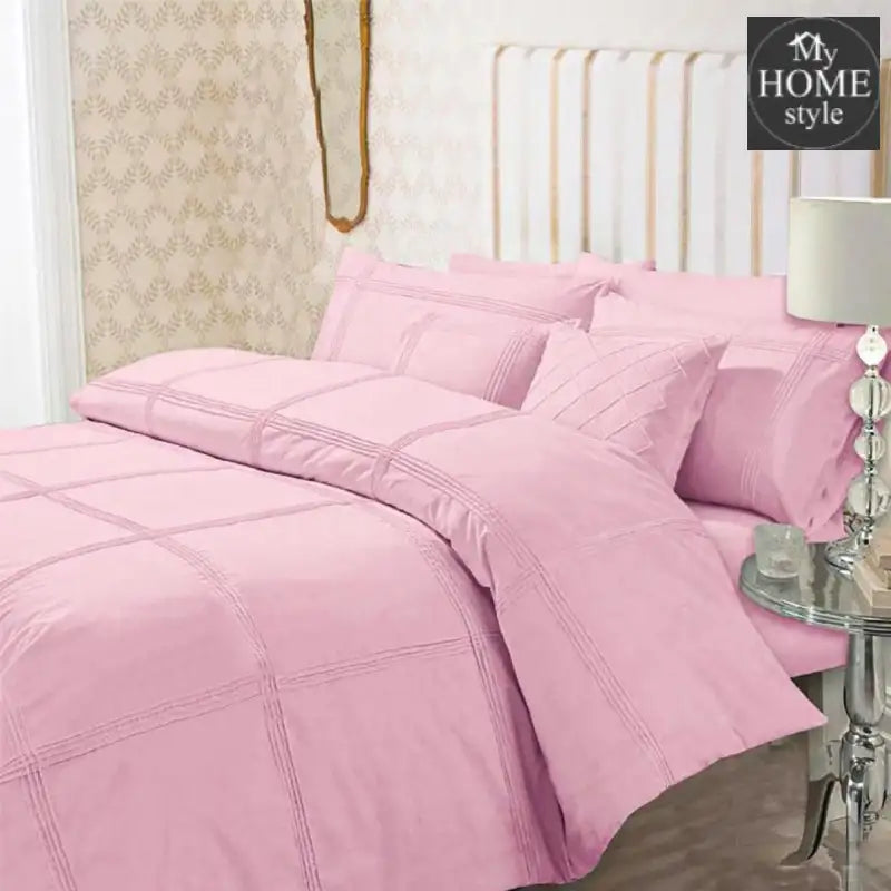 Pleated Duvet Set Light Pink Color - myhomestyle.pk