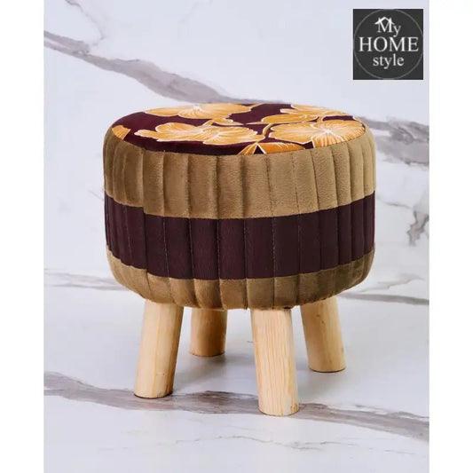 Printed Wooden stool round shape - 1123 - myhomestyle.pk