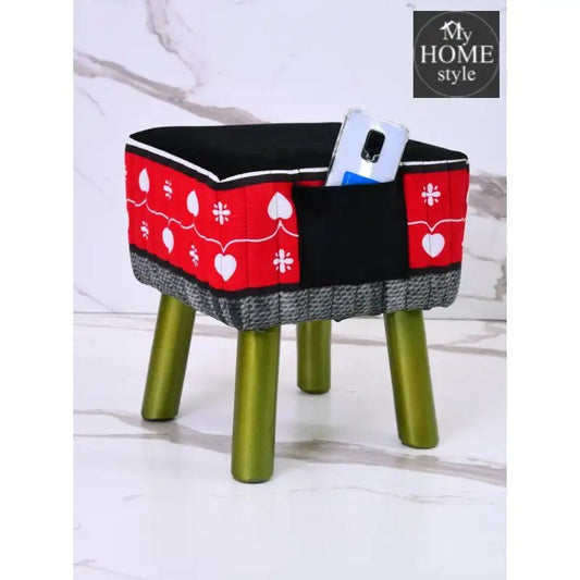 Printed Wooden stool Square shape With Pocket - 1121 - myhomestyle.pk