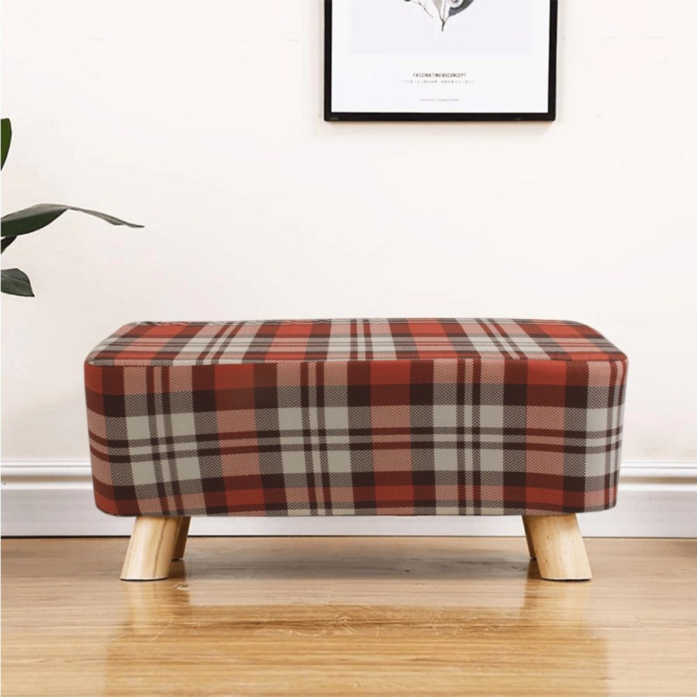 Printed Wooden stool Two Seater - 1360 - myhomestyle.pk