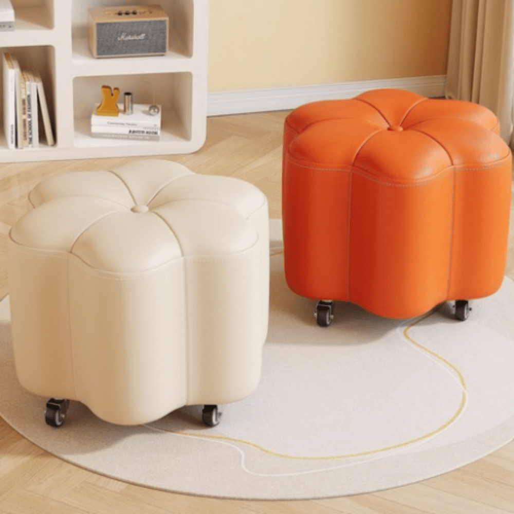 Pumpkin Petal Pouf Stool - 1583 - myhomestyle.pk