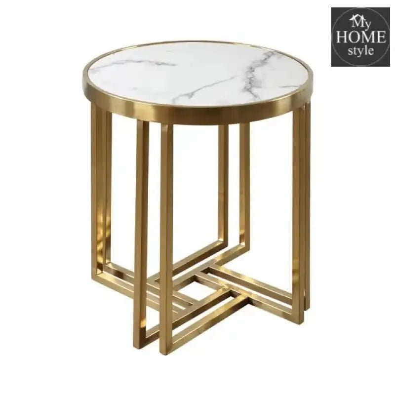 Round Gold Metal Sofa Side Table - 1319 - myhomestyle.pk