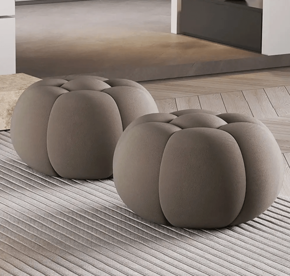 Round Pouffe Luxury Ottoman Stool - 1491 - myhomestyle.pk