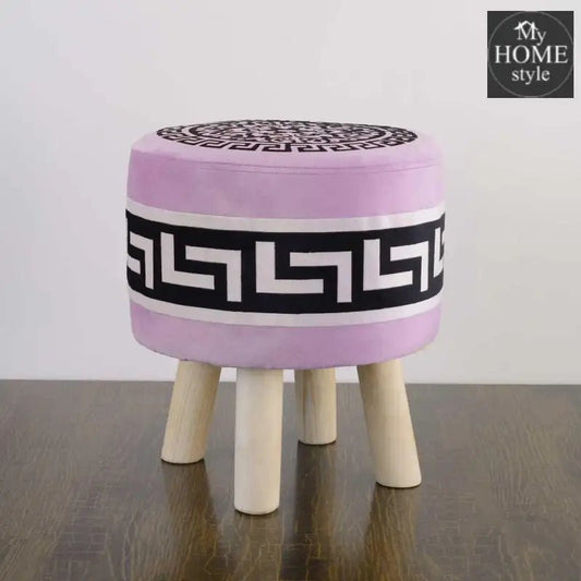 Round Wooden Stool Purple/Black - 577 - myhomestyle.pk