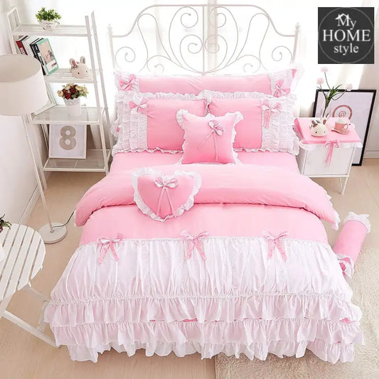 Ruffled Embellished Bridal set with Quilt filling Multi color - myhomestyle.pk