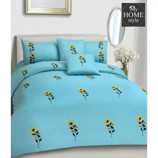 Ruzzana Embroidered Flower 6 Pc's Duvet Set 02 - myhomestyle.pk