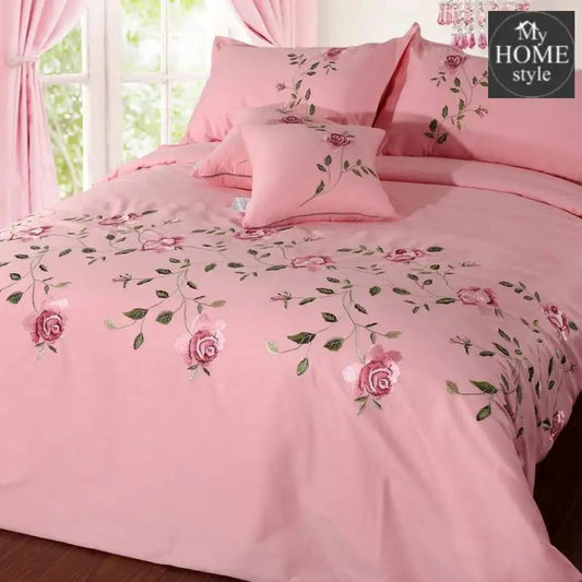 Ruzzana Flower Duvet Set 6 Pc's Pink - myhomestyle.pk