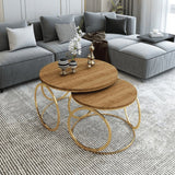 Set of 2 Modern Round Nesting Coffee Table Set - 1387