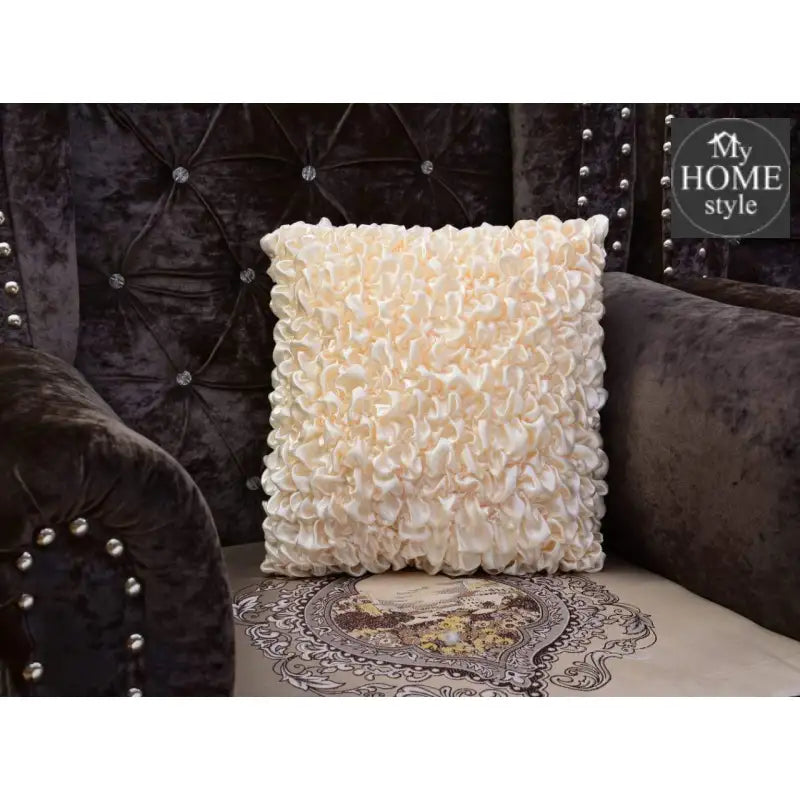 Silk Embellished Cushion Cover Cream - myhomestyle.pk